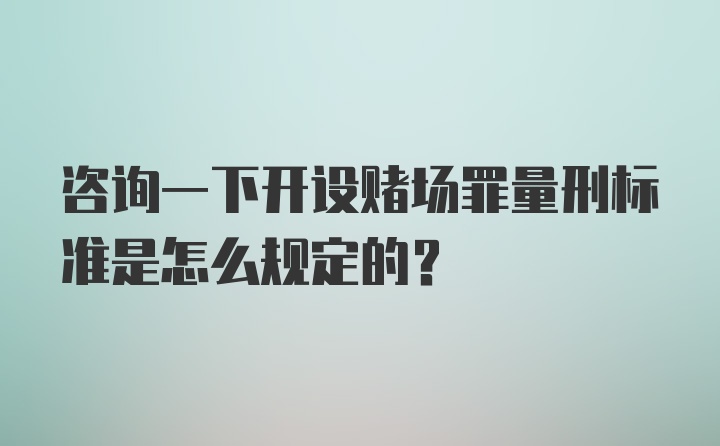 咨询一下开设赌场罪量刑标准是怎么规定的？