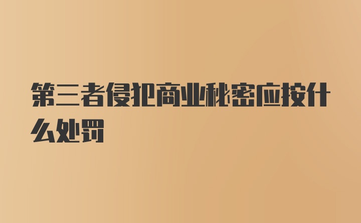 第三者侵犯商业秘密应按什么处罚