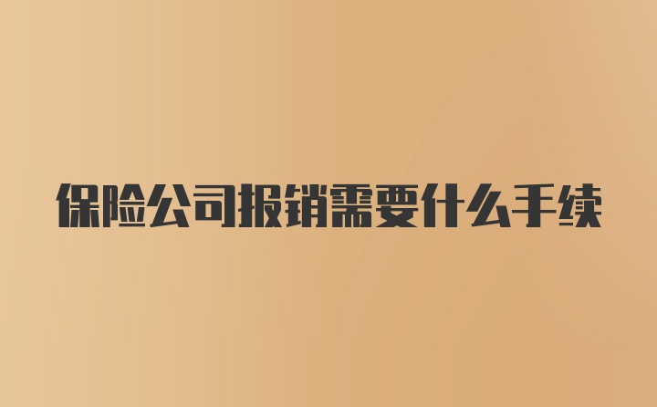 保险公司报销需要什么手续