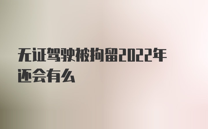 无证驾驶被拘留2022年还会有么