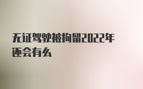 无证驾驶被拘留2022年还会有么