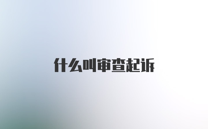 什么叫审查起诉