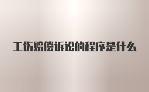 工伤赔偿诉讼的程序是什么