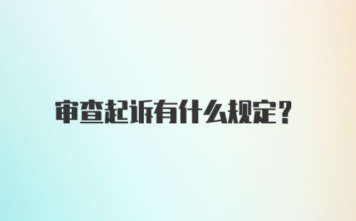 审查起诉有什么规定?