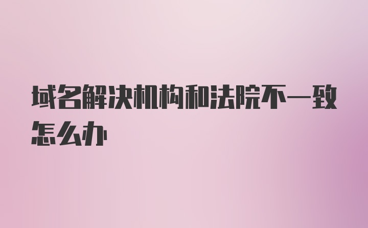 域名解决机构和法院不一致怎么办