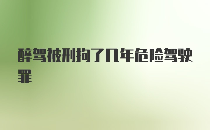 醉驾被刑拘了几年危险驾驶罪