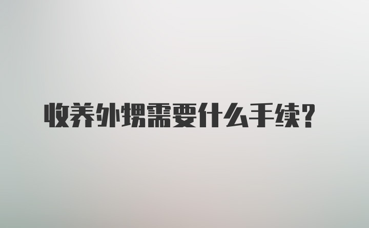 收养外甥需要什么手续?