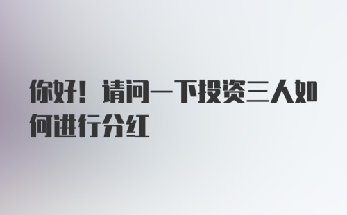 你好！请问一下投资三人如何进行分红