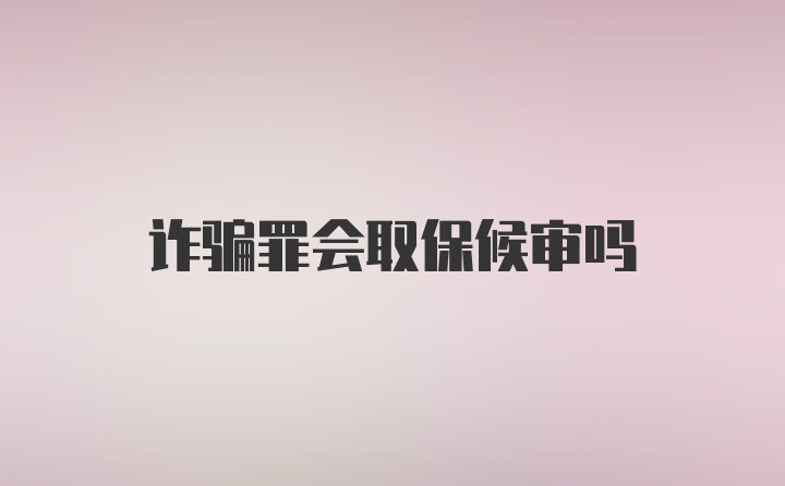 诈骗罪会取保候审吗