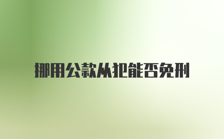 挪用公款从犯能否免刑