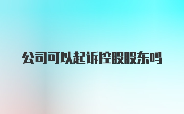 公司可以起诉控股股东吗