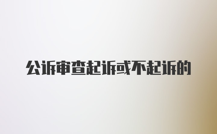 公诉审查起诉或不起诉的