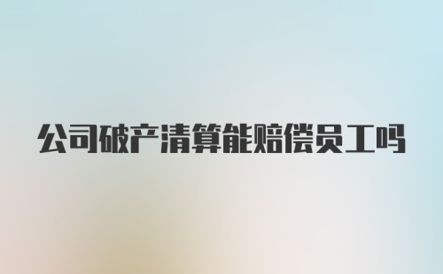 公司破产清算能赔偿员工吗