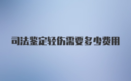 司法鉴定轻伤需要多少费用