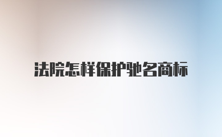 法院怎样保护驰名商标