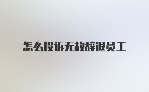 怎么投诉无故辞退员工