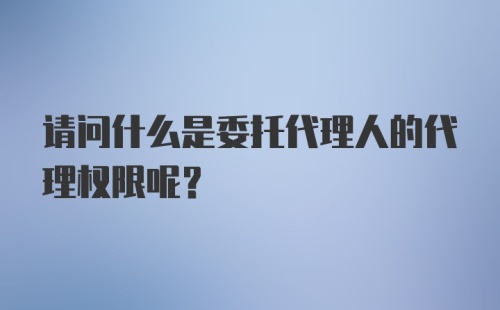 请问什么是委托代理人的代理权限呢？