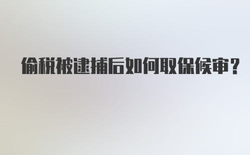 偷税被逮捕后如何取保候审？