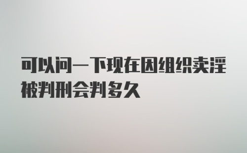 可以问一下现在因组织卖淫被判刑会判多久