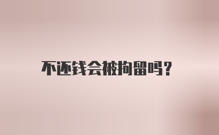 不还钱会被拘留吗？