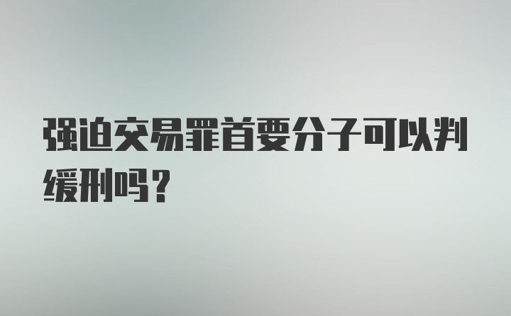 强迫交易罪首要分子可以判缓刑吗？