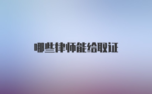 哪些律师能给取证