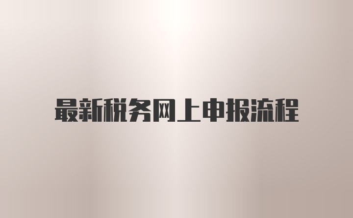 最新税务网上申报流程