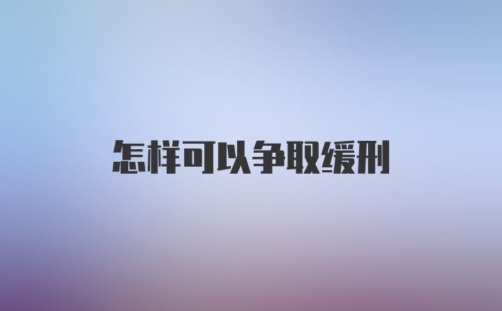 怎样可以争取缓刑