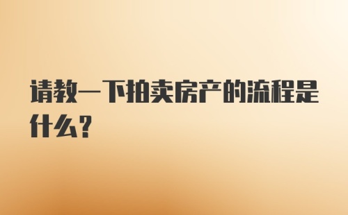 请教一下拍卖房产的流程是什么？