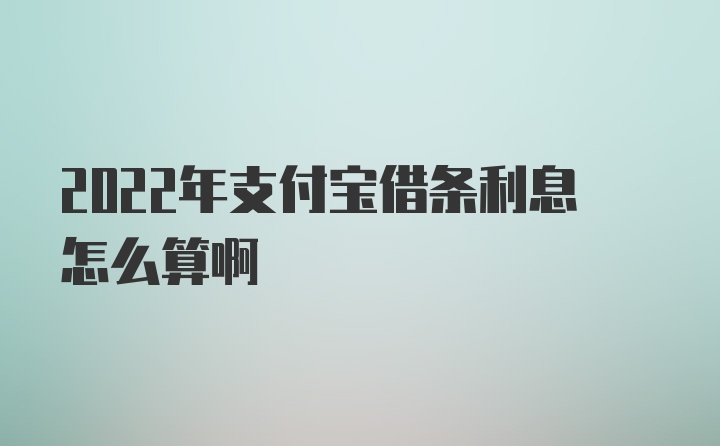 2022年支付宝借条利息怎么算啊