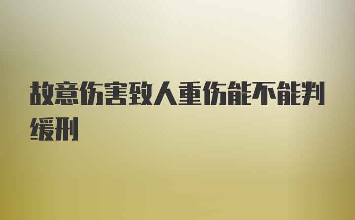 故意伤害致人重伤能不能判缓刑