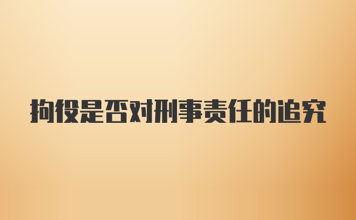 拘役是否对刑事责任的追究