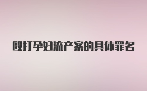 殴打孕妇流产案的具体罪名