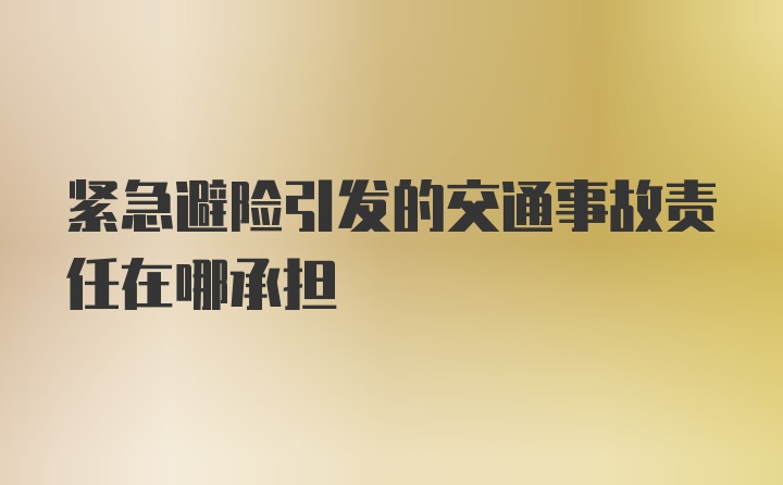 紧急避险引发的交通事故责任在哪承担