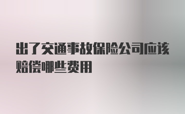 出了交通事故保险公司应该赔偿哪些费用