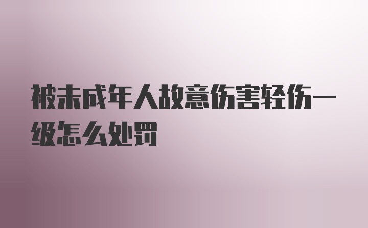 被未成年人故意伤害轻伤一级怎么处罚