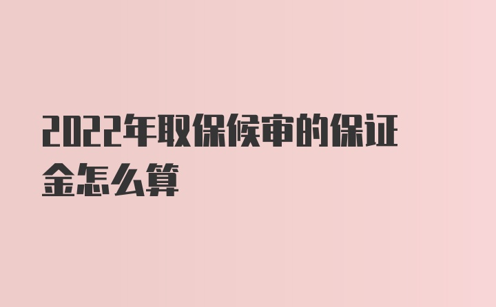 2022年取保候审的保证金怎么算