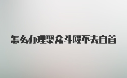 怎么办理聚众斗殴不去自首