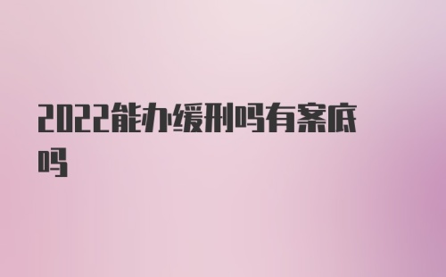 2022能办缓刑吗有案底吗