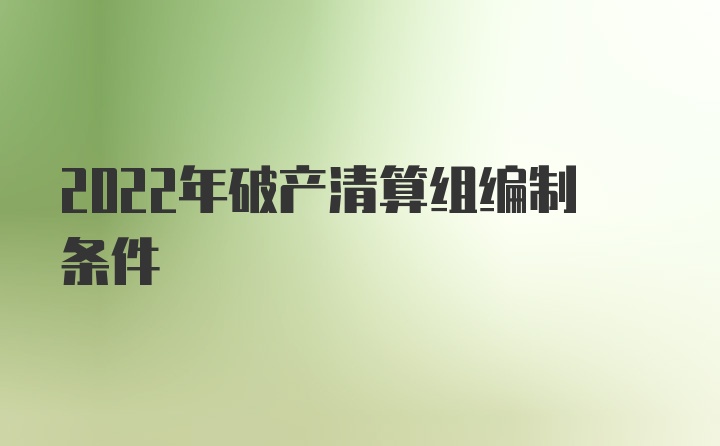 2022年破产清算组编制条件