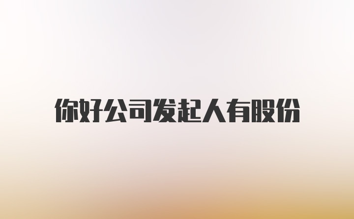 你好公司发起人有股份