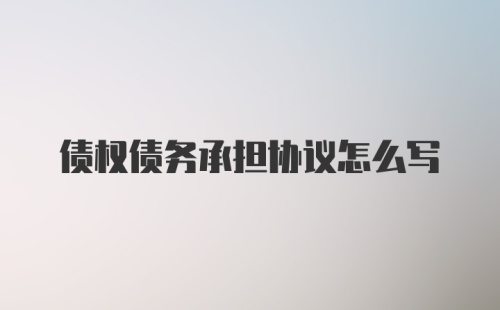 债权债务承担协议怎么写