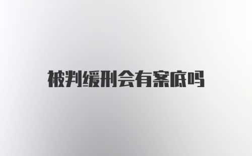 被判缓刑会有案底吗