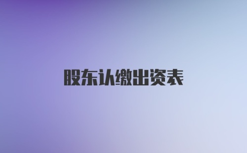 股东认缴出资表