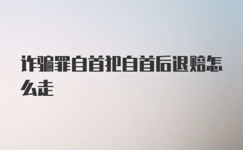 诈骗罪自首犯自首后退赔怎么走