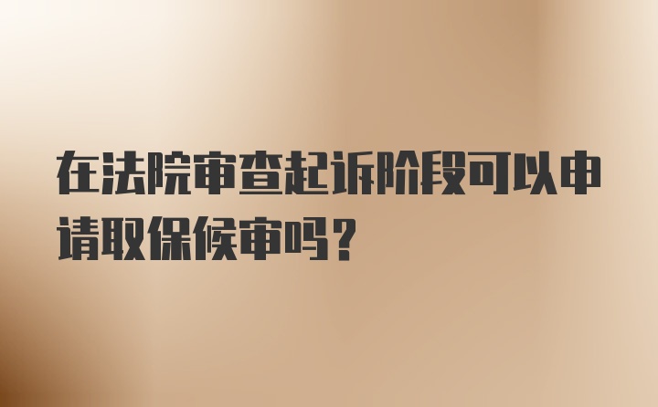 在法院审查起诉阶段可以申请取保候审吗？