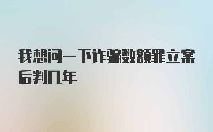 我想问一下诈骗数额罪立案后判几年