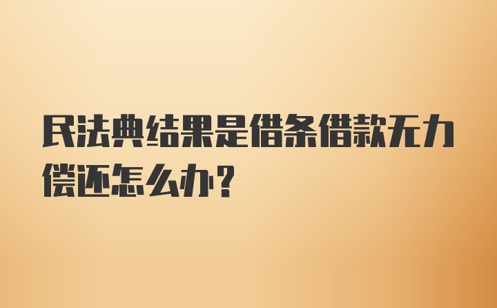 民法典结果是借条借款无力偿还怎么办？