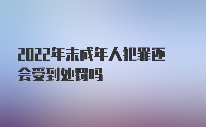 2022年未成年人犯罪还会受到处罚吗