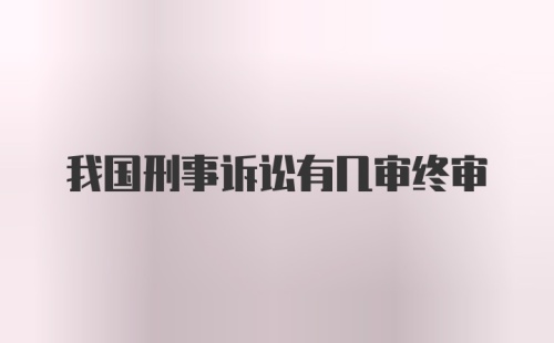 我国刑事诉讼有几审终审